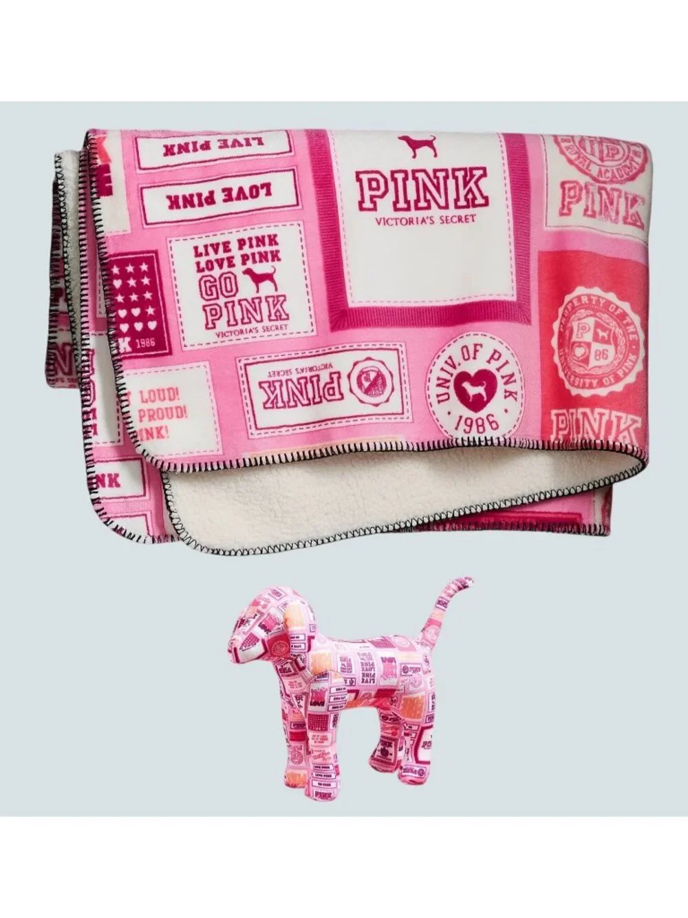 Victoria’s Secret PINK Friday Mystery Mini Dog + PLUSH BLANKET SET